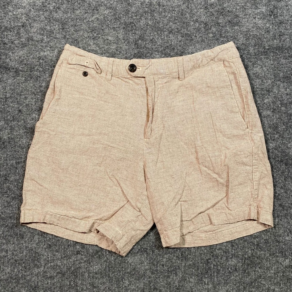 Banana Republic Taupe Textured Linen‎ Blend Shorts 7 Inch Inseam Size 31 SUM24